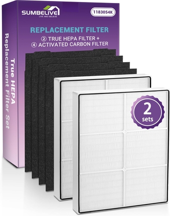 AP450 AP510 Replacement Filter for Whirlpool Whispure air Purifier 1183054K,8171434K,WP500,AP45030K,AP51030K, WP500,WP1000 air Purifier.2 True HEPA(H13) Filter an 4 Carbon Filters（2 Sets-A Total of 6）
