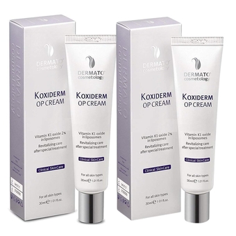 Vitamin K1 Oxiderm Cream Minimizing Appearance of Old and New Scars, Dark Eye Circles, Bruises, Varicose Veins, Purpura and Redness 1.01Oz (2 BOXES)