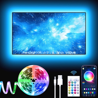 TV LED Lights, 13.1ft TV LED Lights for 40-65 Inch, LED TV Behind with Bluetooth Function - RGB Color Changing Light Strip for Home Theater