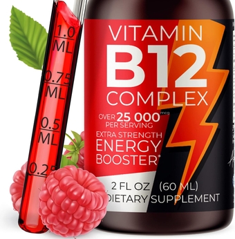 Vitamin B Complex Liquid Sublingual Vegan Drops - Premium Supplement for Stronger Hair Skin & Nails Vitamin b12 b6 b5 b3 & b2 Fast Absorption Natural Energy Boost, Immune System & Mental Focus Support
