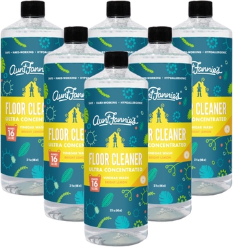 Ultra Concentrated Floor Cleaner Vinegar Wash, Multi-Surface Floor Cleaner For Mopping, Makes 16 Gallons, Bright Lemon Scent, 32 oz. (Pack of 6)