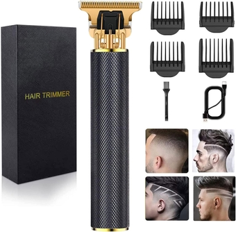 Hair Clippers for Mens Zero Gapped Cordless Hair Trimmer T-Blade Trimmer Professional Haircut & Grooming Kit Rechargeable Edgers Clippers Hair Trimmer Shaver Cutting Kit with LCD Display (Black)