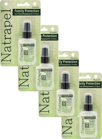 Tick & Insect Repellent - Bug Spray with 20% Picaridin - Family Protection Against Mosquitoes, Ticks & More - Up to 12 Hours of Protection - 1 oz (4 Pack)