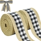 burlap black plaid