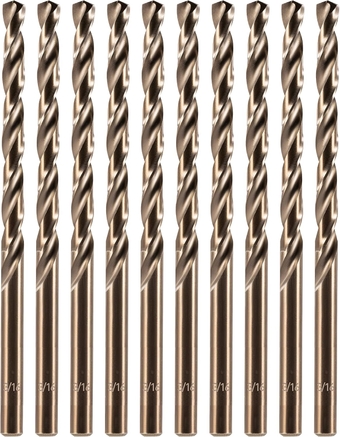 3/16" Cobalt Drill Bit(10 Pcs), M35 HSS Metal Drill Bit Set for Hard Metal, Stainless Steel, Cast Iron