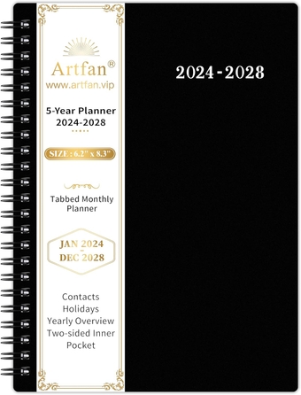 2024-2028 Monthly Planner/Monthly Calendar - 5 Year Monthly Planner 2024-2028, JAN 2024 - DEC 2028, 6.2" x 8.3", Inner Pocket, Polypropylene Cover