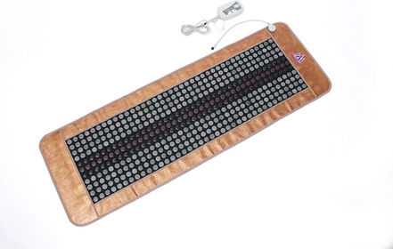 Far Infrared Flexible Mat - Large 71”L x 24”W - 429 Domed Stones - Natural Bian & Green Jade - Ceramic Tourmaline- FIR Heating 86°-158°F (30°-70°C)- for Back Comfort & Sleeping