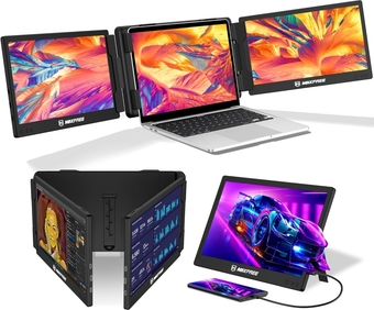 X2 11.6" Triple Portable Laptop Monitor 1080P FHD IPS 60Hz Screen Panel Detachable with USB-A/USB-C/HDMI Ports Monitor Extender fits 13"-17.3" Windows,Mac OS Laptop, Switch/Xbox/PS5, Android