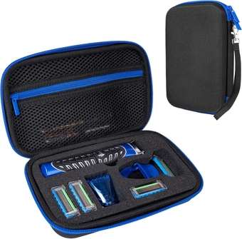 Hard Travel Case for Man Gillette Styler Beard Trimmer, Father’s Day Gift Carrying Storage Bag for Blade Refills, Charging Cord, Hair Clippers Electric Body Shaver Razor Accessories -Black