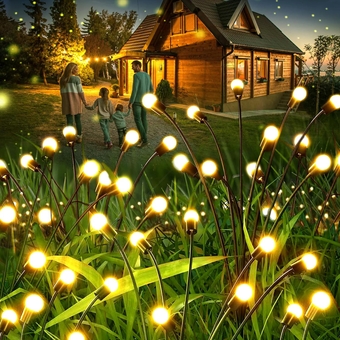 Firefly Solar Garden Lights Outdoor: 4 Pack Solar Firefly Lights Waterproof Lights, 8LED Vibrant Firefly Starburst Swaying Lights,Solar Powered Firefly Lights Applicable to Decoration Planter Outdoor