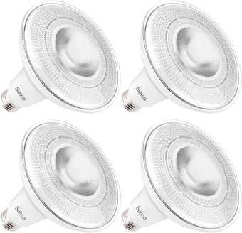 Outdoor LED Flood Light, Waterproof PAR38 LED Bulb, Dusk to Dawn, 120W Equivalent 15W, Exterior, Wet-Rated, 5000K Daylight 1250 LM, E26 Base, UL 4 Pack