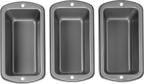 Recipe Right Non-Stick Mini Loaf Pan Set, Small Loaf Pans for Baking, 3-Piece Cookware Set, 5.75 x 3 in., Steel