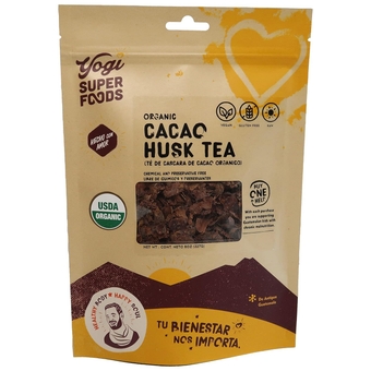 Organic Cacao Husk Tea for Energy, Vitamins, Minerals, Antioxidants & Mood Boost - All Natural, Caffeine Free, Gluten Free, Diet Friendly, Vegan Chocolate Seed Husks food - 8 Oz Bag