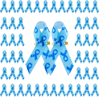 Ribbon Pins, Satin Pins Cancer Awareness Ribbon Badge with Safety Pins for Women and Men