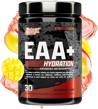 EAA Hydration | EAAs + BCAA Powder | Muscle Recovery, Strength, Muscle Building, Endurance | 8G Essential Amino Acids + Electrolytes | 30 Servings It's Mango Time