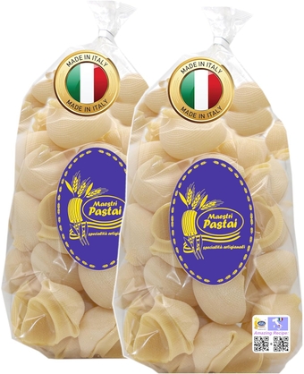 , Gourmet Lumaconi Italian Pasta "Snail Shell Pasta", Big Ridged Pasta Shells, also known as Lumache Pasta, Special "Series 42", Imported Pasta From Italy, 17.66 oz (1.1 lbs) (Pack of 2)