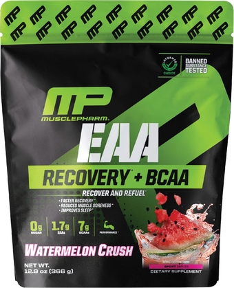 EAA Recovery + BCAAs, Post Workout Essential Amino Acids Powder, Pre Workout Energy Supplement for Men & Women with Branched Chain Amino Acids, 30 Servings (Watermelon Crush)