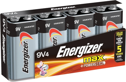 Max Alkaline 9 Volt, 4-Count