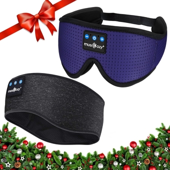 Sleep Headphones Bluetooth 5.2 Wireless Sleeping Eye Mask Earbuds for Side Sleepers, Air Travel, Meditation, Built-in Ultra Soft Thin Speakers Microphone Washable, Pack of 2