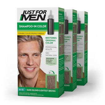 For  Shampoo-In Color (Formerly Original Formula), s Hair Color with Keratin and Vitamin E  Stronger Hair - Dark Blond/Lightest Brown, H-15, Pack of 3