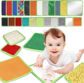 24 Set Sensory Mats Assorted Textured Play Mat Sensory Mats for Autism Room Educational Wall Tactile Play Activity