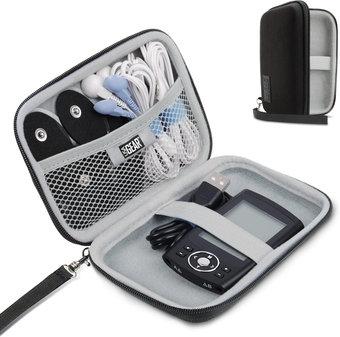 GEAR Small Travel Case for TENS Unit Muscle Stimulators Compatible with Belifu, HiDow, AUVON 2 Output Units - Case for TENS Unit, TENS Unit Pads, Cables - Scratch Resistant Interior (Case Only)