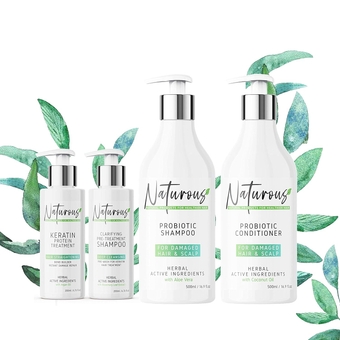 Keratin Straightening Treatment For Hair 6.76 fl. oz. + Aloe Vera Shampoo 17 Ouncers + Coconut Oil Conditioner 17 Ounces