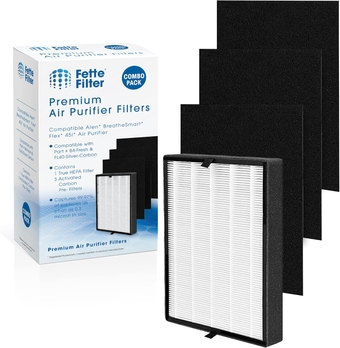-45i True HEPA Replacement , Compatible with Alen BreatheSmart Flex 45i Air Purifier Only, 3 Pre- Replacements, Compare to Part # B4-Fresh & FL40-Silver-Carbon - Pack of 1+3