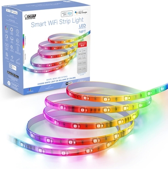 TAPE192/RGBW/AG 10-Watt WiFi Dimmable, No Hub Required, Alexa or Google Assistant RGBW Multi-Color LED Smart Strip Tape Light, 16' x 0.4", Cool White