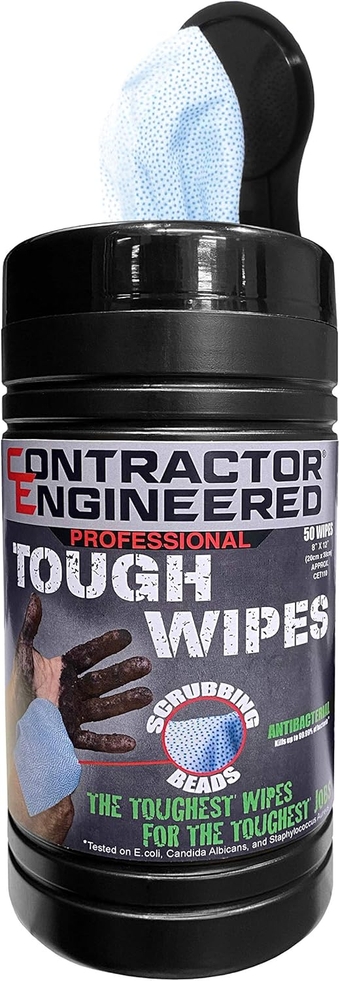 Pro Tough Wipes with Scrubbing Beads, 50 Count