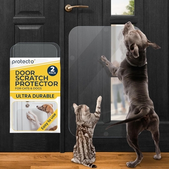 Door Protector from Dog Scratching, 2Pack Cat Dog Scratch Door Protector, 30x20 Dog Door Scratch Protector for Indoors Outdoors, Easy Installation on Window Wall, Glass Door, Screen Door
