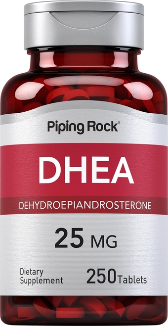 DHEA 25mg | 250 Tablets | Dehydroepiandrosterone Supplement | Non-GMO, Gluten Free