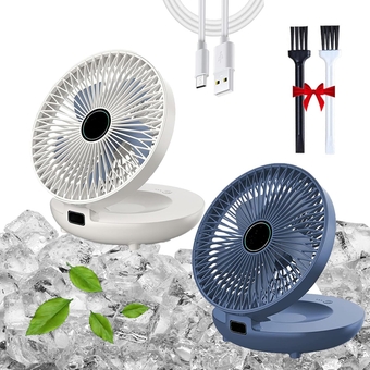 Household Dual-use Kitchen Fan, Rechargeable Wall Hanging Fan, Wall Mount Fan, Small Desk Fan, 3 Speed, Wall-Mounted Desktop Fan, 90° Adjustable Usb Portable Table Fan for Bedroom&Kitchen (A+B)