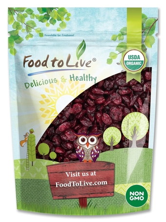 Organic Dried Cranberries, 5 Pounds – Non-GMO, Kosher, Unsulfured, Bulk
