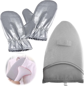 2 PCS Garment Steamer Ironing Glove, Anti Steam Gloves Waterproof Durable Heat Resistant Clothes Protective Ironing Glove for Garment Steamer Clothes Kitchen Baking Silver (Pointy)