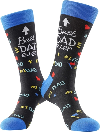 Super Dad Socks Birthday Gifts for Men Best Dad Father’s Day Gift for Him Boyfriend Grandpa Funny Novelty Crazy Socks