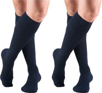 1933, Athletic Compression Socks, Over the Calf Length, 15-20 mmhg, Navy, Large (Pack of 2)