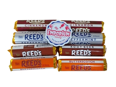 Reed's Candy Rolls Assortment - Cinnamon Root Beer Butterscotch Peppermint 2 Rolls of Each Flavor
