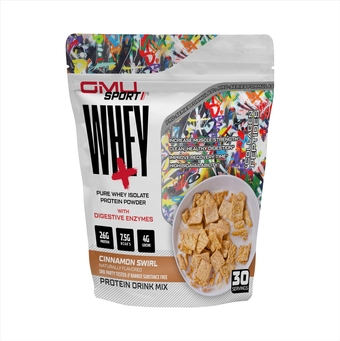 Whey Protein Isolate Powder - Cinnamon Swirl. with Collagen Peptides, BCAAs, and Digestive Enzymes for Optimal Absoption - 26g of Protein per Scoop. 2 Lbs.
