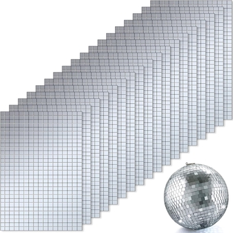 Self-Adhesive Mirrors Mosaic Tiles Mirror Tiles Self Adhesive Disco Mirror Tiles Craft Mirror Tiles Mirror Mosaic Tiles Mosaic Tiles Mirror for DIY, 5 x 5 mm (Silver, 10800 Pieces)
