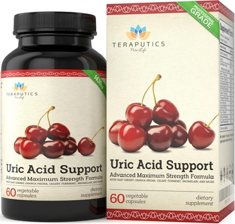 Uric Acid Support Formula | Advanced Uric Acid Cleanse & Kidney Support Supplement - Includes Tart Cherry Concentrate, Celery Seed Extract + 12 More High Potency Ingredients, 60 Veggie Capsules