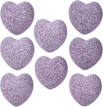 Lava Rock Gemstone Puffy Heart, Natural Pocket Stone Figurine Decoration Aromatherapy Essential Oil Diffuser Set, 1 inch, Purple, Pack of 10