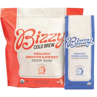 Organic Cold Brew Coffee | Bundle | Coarse Ground Coffee | Dark & Bold 1 LB + Smooth & Sweet Pitcher Pack 12-count | 2 Pack
