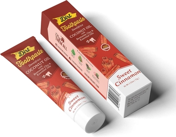 THE DIRT Coconut Oil Toothpaste - Fluoride & Gluten Free - Natural Oral Care for a Refreshing Smile - Sweet Cinnamon Flavor (72g: 10 Weeks Supply)