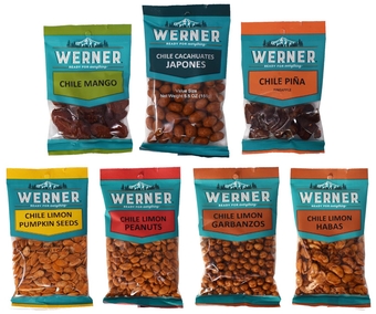 MEXICAN Snack Variety Pack of 7 Fruits, Nuts, and Seeds CON CHILE - Mango con Chile, Pina con Chile, Cacahuates Japones con Chile, Chile Limon Pumpkin Seeds, Peanuts, Garbanzo, and Habas