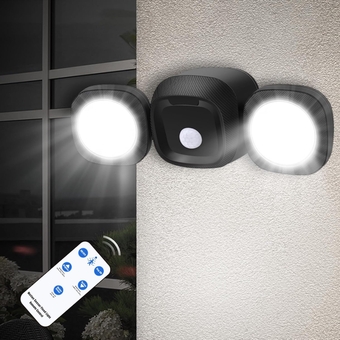 Battery-Operated Flood Lights Outdoor Motion Sensor, LED Motion Activated Security Light with Remote Control, 3 Lighting Modes Motion Sensing Spot Lights for Garage Porch Yard Shed