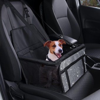 Small Dog Car Seat, Dog Booster Seat, Pet Booster Car Seat for Small Dogs, Reinforced Dog Car Booster with Seat Belt,Oxford Breathable Folding Soft Washable Travel Bags,White