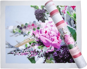Kits Botanical Floral Paint by Number for Adults | DIY Canvas Painting Kits Color by Numbers Drawing Arts and Crafts As Seen On Shark Tank | Bashful Botanical 16x20 - Paint Kit Set