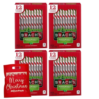 Peppermint Candy Canes Christmas Candy, 48 Individually Wrapped Bulk Candy Cane, Holiday and Christmas Stocking Stuffers
