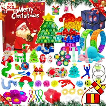 Fidget Advent Calendar 2023 for Kids, 24 Days of 50PCS Surprise Sensory Toys Christmas Countdown Calendar for Girls Boys Teenager Toddler, Best Christmas Gifts for Age 3-12 Year Old